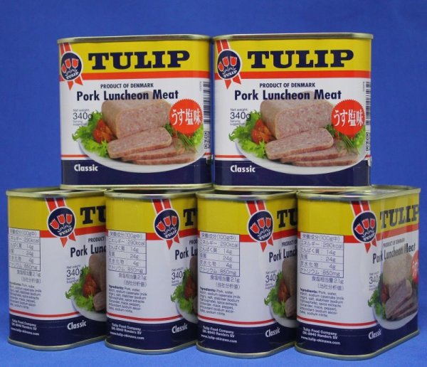 画像1: チューリップ　ポークランチョンミート　６缶セット (1)