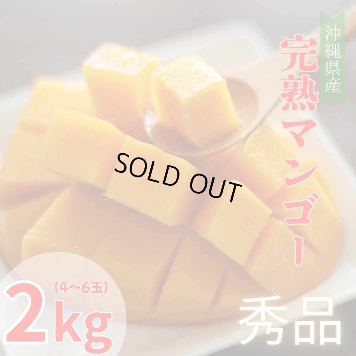 画像1: 【予約】沖縄県産アップルマンゴー　秀品　２kg（４玉）贈答用　※玉数指定の方はこちらをご購入下さいませ。 (1)
