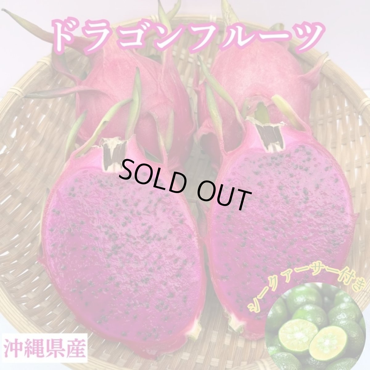 画像1: 【最終入荷！】ドラゴンフルーツ (赤) 約2kg(4〜6玉)　※シークァーサー付き　爽やかな甘さの南国フルーツ (1)